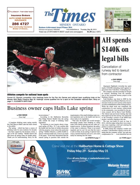 Minden Times May 28 2105 Page 1